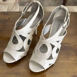Bandolino Women's White “Snake Skin” Strappy Heels
